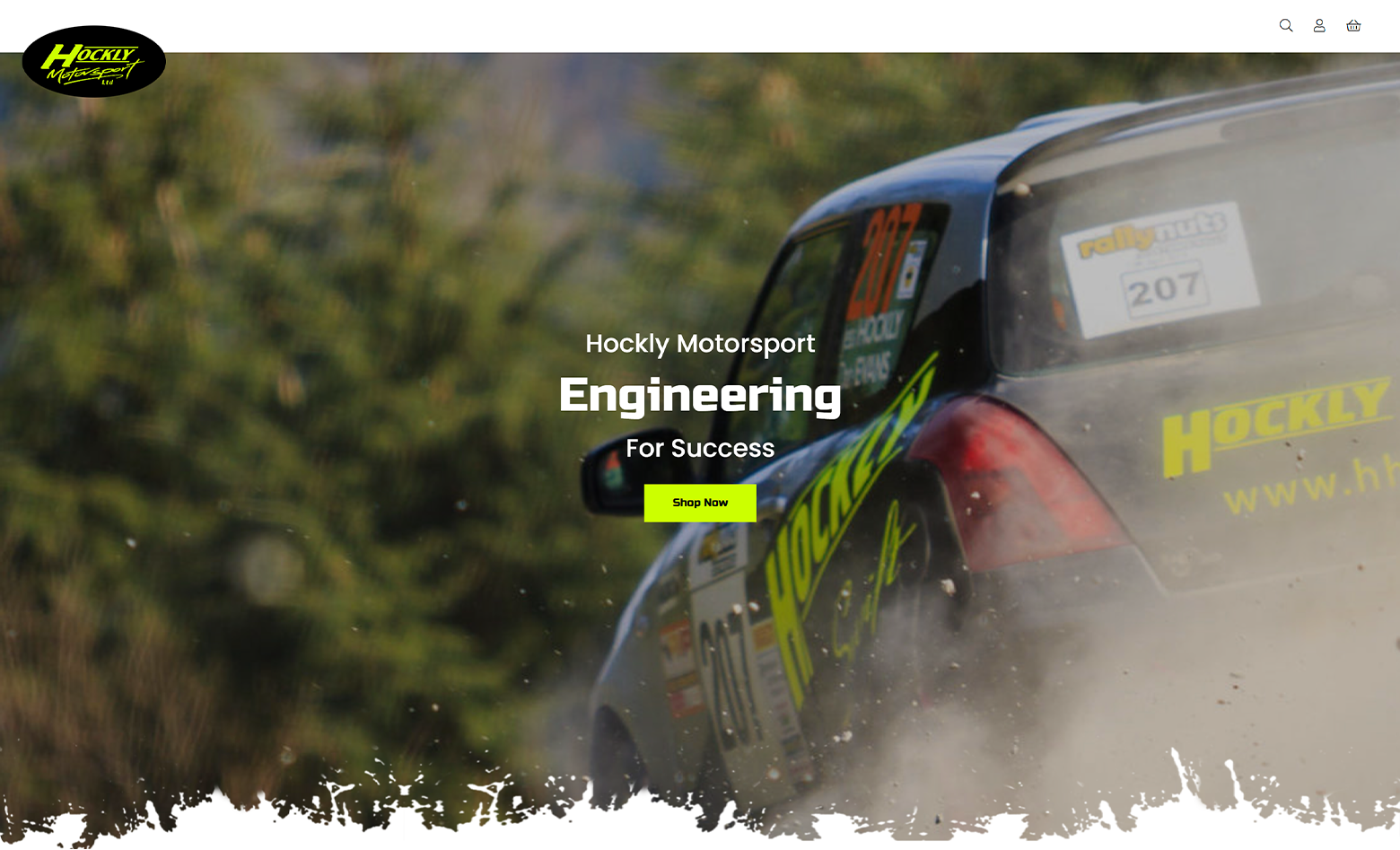 An iPad screen showing the current Harry Hockly homepage with header image and H1
